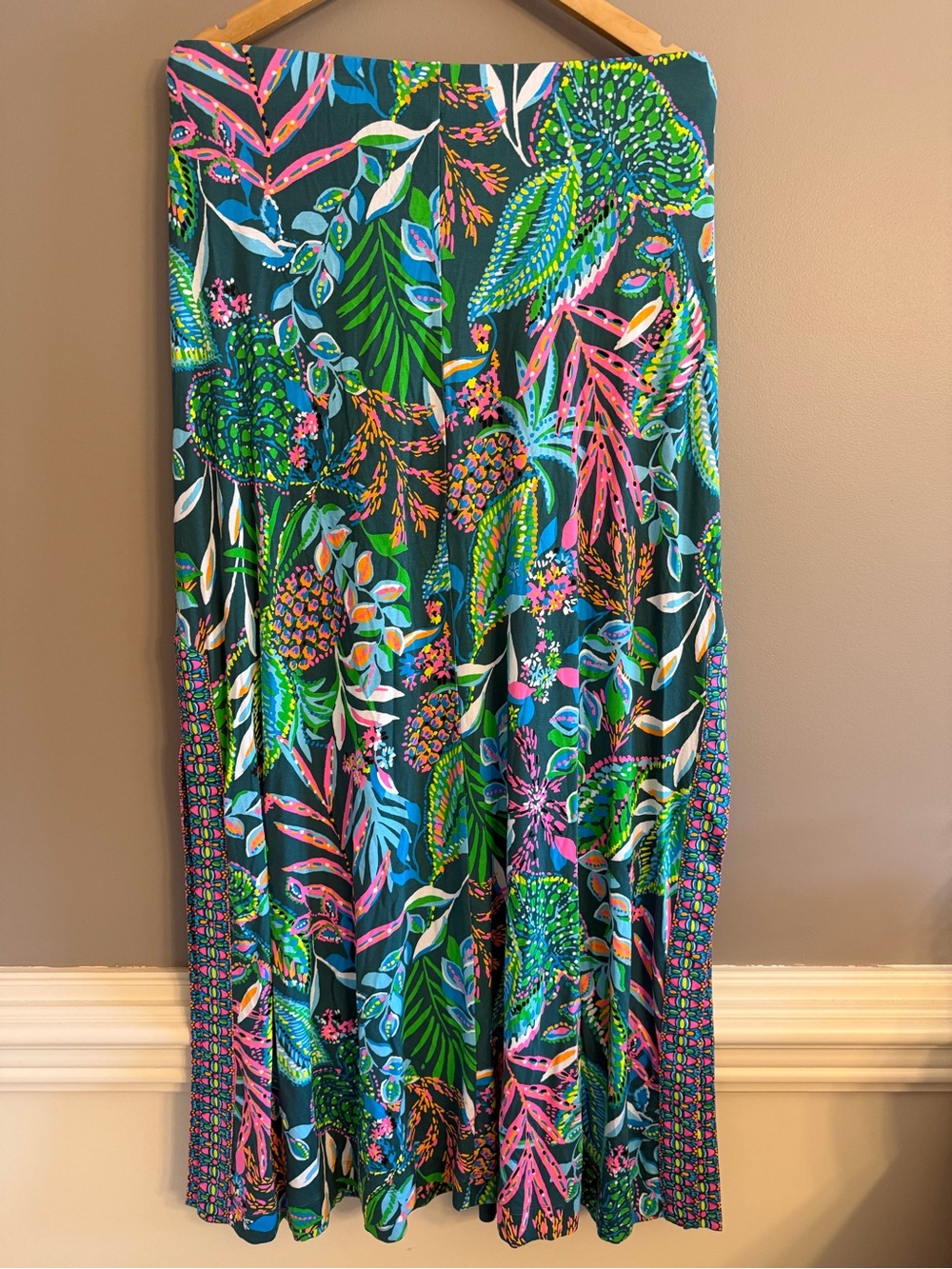 Lilly Pulitzer Sailynn Maxi Set Crop Top Skirt Sunshine JUNGLE Green Large - Picture 8 of 9